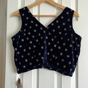 ✨SOLD✨ The Saree room navy blue velvet blouse